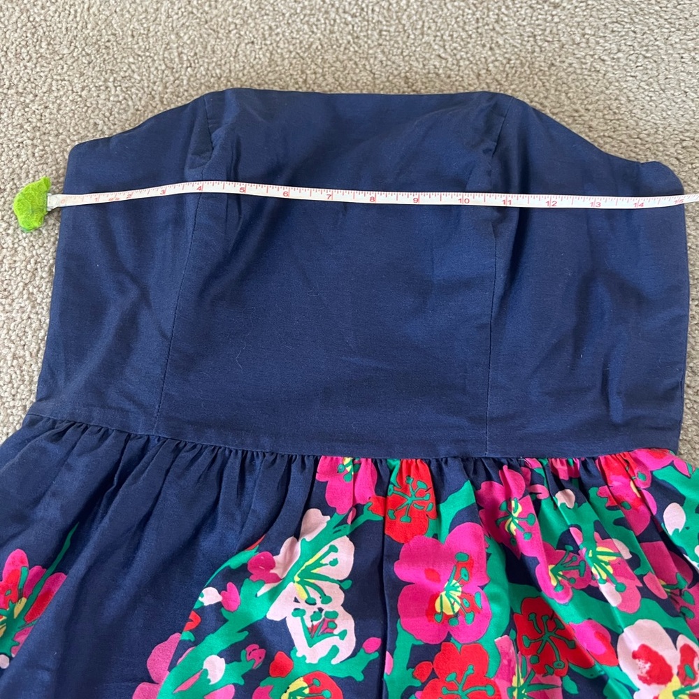 Lilly Pulitzer Lottie Navy Floral Strapless Dress - Picture 7 of 8